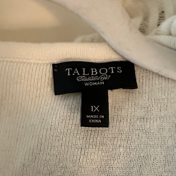 Talbots Cream Ruffle Cardigan - Picture 3 of 4